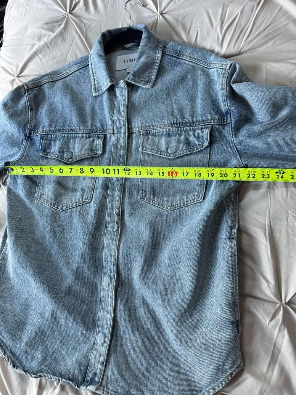 Pistola Mandy Oversized Denim Shacket. Size M. 100% natural fibers. - Picture 10 of 11